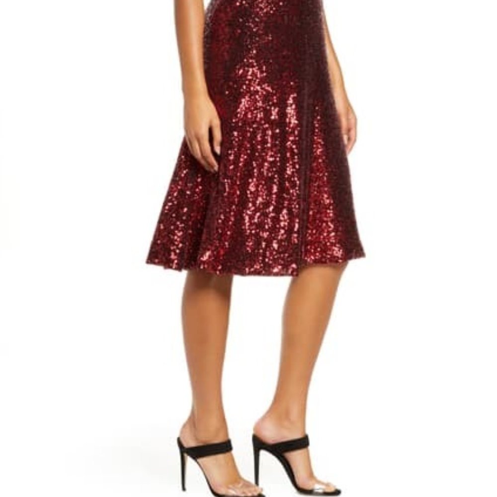 NWT Dress the Population Zherra Sequin Midi Dress - Picture 3 of 9
